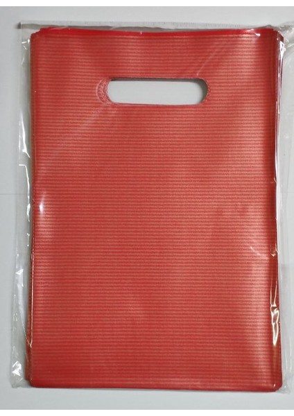 17X25 Lüx El Geçme Hediye Poşeti 50'li Kırmızı