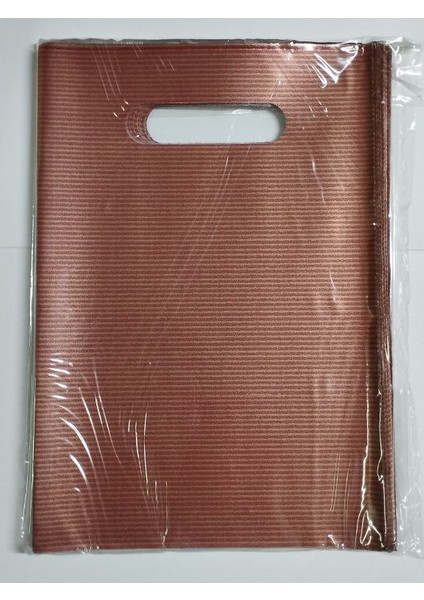 17X25 Lüx El Geçme Hediye Poşeti 50'li Kahverengi