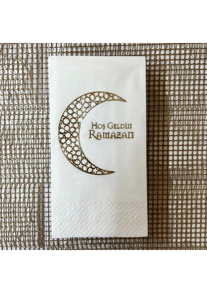 - Ramazana Özel 16LI Baskılı Peçete (Hoşgeldin Ramazan-Ay Desenli)