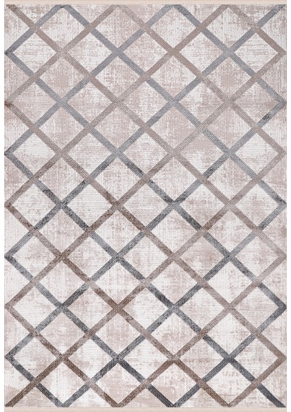 Almoss Mocca Tarz 5273D Beyaz-Gri Makine Halısı