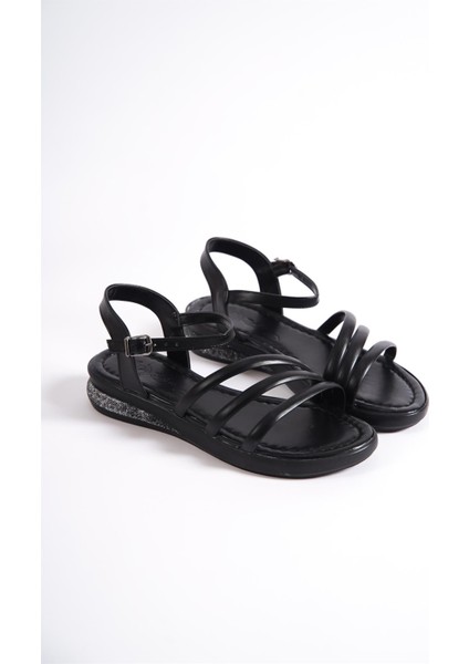 Kadın Peno Siyah Üç Baretli Sandalet fırsatları