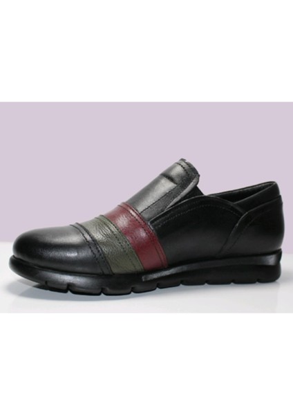 230 Ortopedik Deri Kadın Ayakkabısı Siyah Haki fiyatları