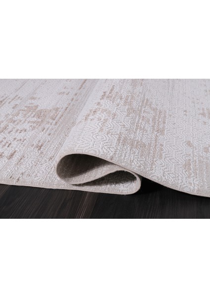 Almoss Mocca Tarz 5271A Beyaz-Bej Makine Halısı