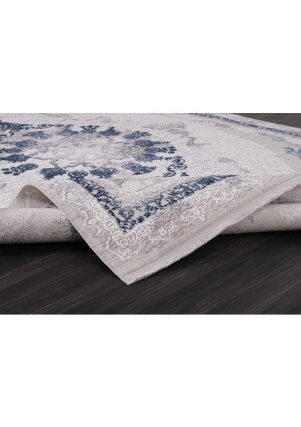 Almoss Mocca Klasik 5135M Krem-Mavi Makine Halısı