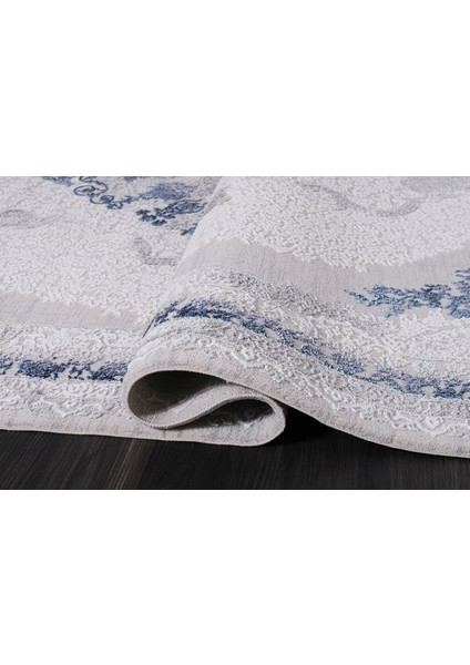 Almoss Mocca Klasik 5135M Krem-Mavi Makine Halısı