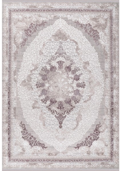Almoss Mocca Klasik 5135L Krem-Lila Makine Halısı