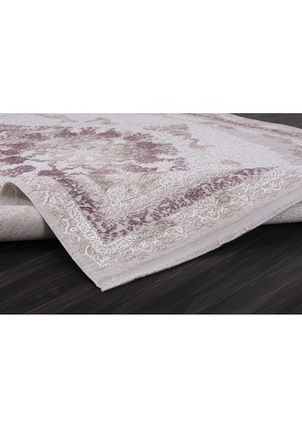 Almoss Mocca Klasik 5135L Krem-Lila Makine Halısı