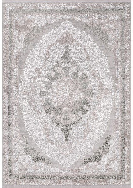 Almoss Mocca Klasik 5135Y Krem-Yeşil Makine Halısı