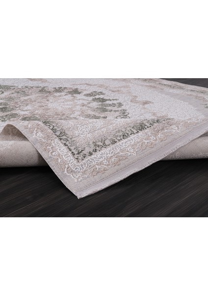 Almoss Mocca Klasik 5135Y Krem-Yeşil Makine Halısı