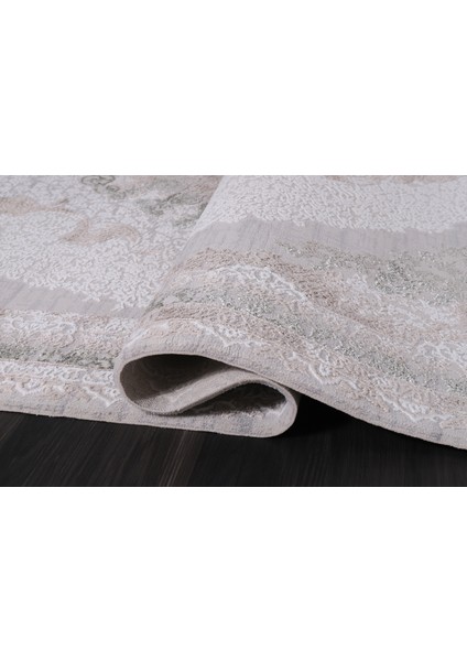 Almoss Mocca Klasik 5135Y Krem-Yeşil Makine Halısı
