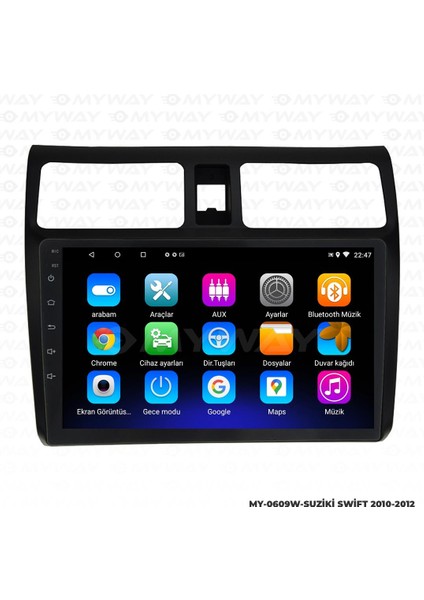 Suzuki Swift Android 12 Multimedya Carplay 2gb RAM+32GB HDD 2010-2012 Navigasyon Ekran