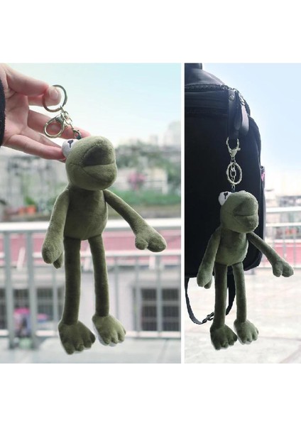 Yeşil Peluş Kurbağa Anahtarlık