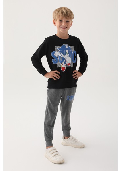 Siyah Baskılı Erkek Çocuk Eşofman Takımı fiyatları