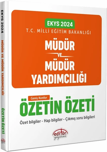 Editör Yayınları 2024 MEB EKYS Müdür ve Müdür Yardımcılığı Özetin Özeti