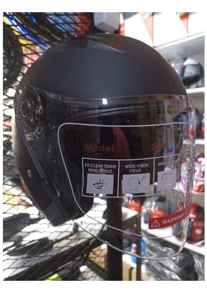 Jıekaı Yarım Kask Mat Siyah (M)