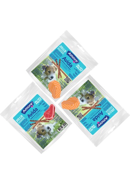 Avida Duo 36 Mi x Tahılsız Köpek Ödül Çubuk Sticks 12 x Kuzu Etli 24 x Balık