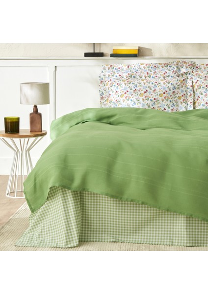 Noya Pamuk Çift Kişilik Pike Takımı Yeşil modelleri