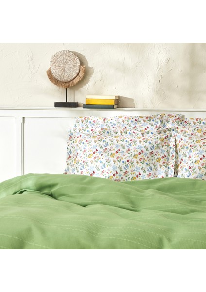 Noya Pamuk Çift Kişilik Pike Takımı Yeşil fırsatları