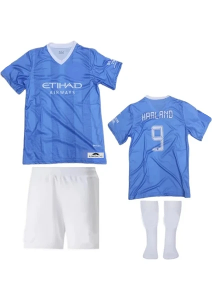 Menta Store Manchester City Haaland Çocuk Forma+Şort+Tozluk Seti