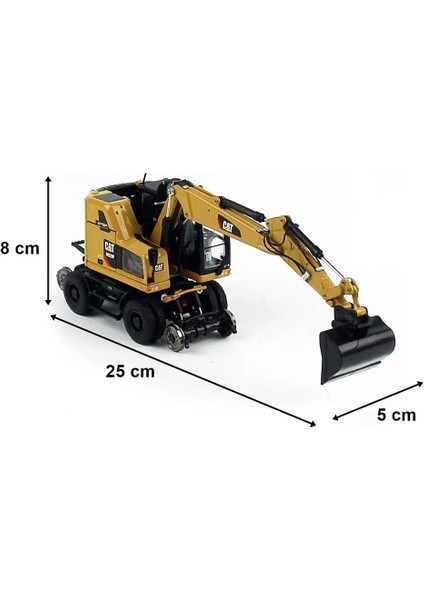 85662 1/50 Ölçek, Cat M323F Demiryolu Exkavatörü, Sergilemeye Hazır Metal Iş Makinası Modeli