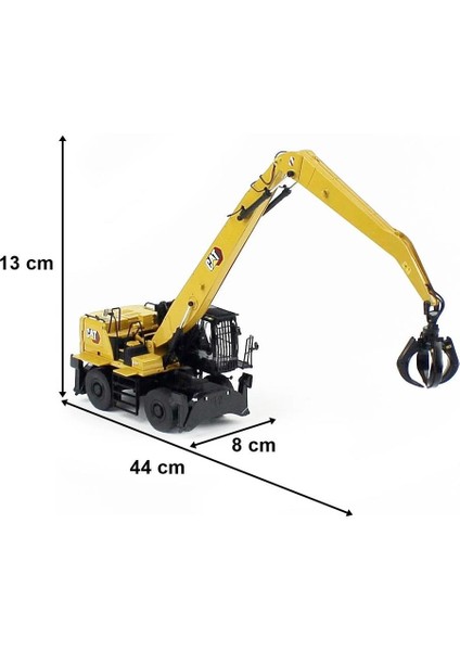 85958 1/50 Ölçek, Cat MH3040 Malzeme Toplayıcılı Exkavatör, Sergilemeye Hazır Metal Iş Makinası Modeli