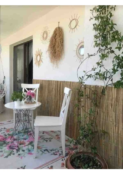 1 Metre X 6 Metre Kamış Hasır Bahçe Çiti Balkon Çiti Gölgelik Bambu Çit Dekorasyon