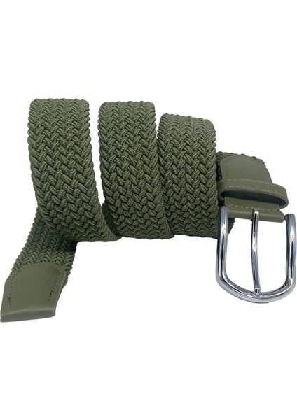 Yeşil Elastik Esnek Unisex Örgü Kemer - 8500-10