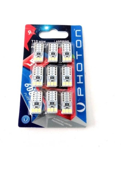 T10 W5W 12V 10SMD LED (9'lu Blıster)