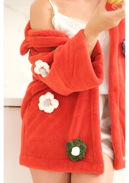 CAKKA Wellsoft Peluş Papatyalı  Sabahlık /dressing Gown