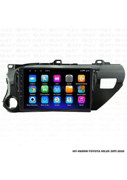 Toyota Hilux Android 12 Multimedya Carplay 2gb RAM+32GB HDD 2017-2020 Navigasyon Ekran fiyatları