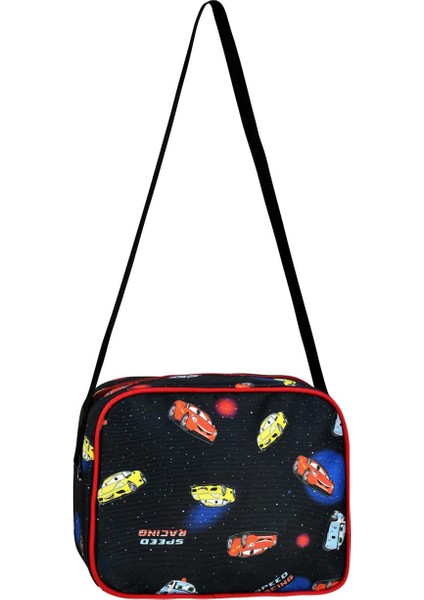Siyah Ilkokul Araba Desenli Ilkokul Çantası + Beslenme Çantası