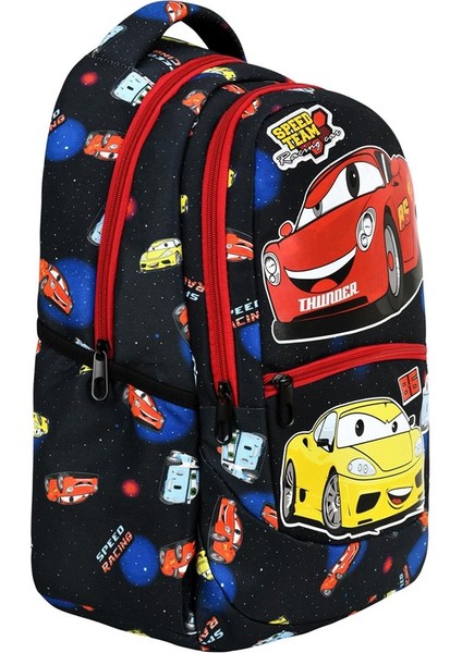 Siyah Ilkokul Araba Desenli Ilkokul Çantası + Beslenme Çantası fiyatları