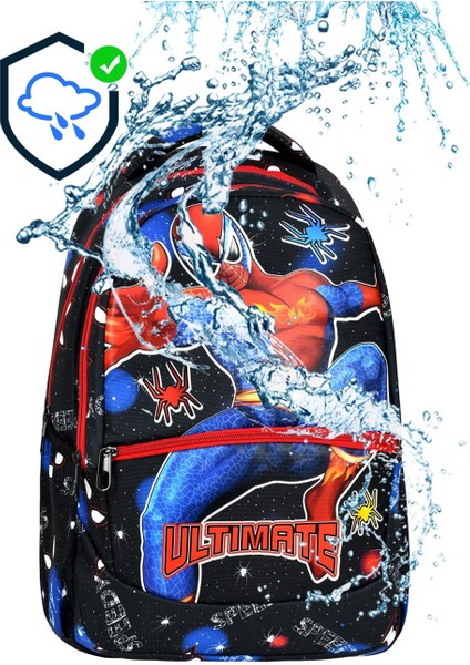 Siyah Ilkokul Örümcek Adam Desenli Ilkokul Çantası + Beslenme Çantası fiyatları