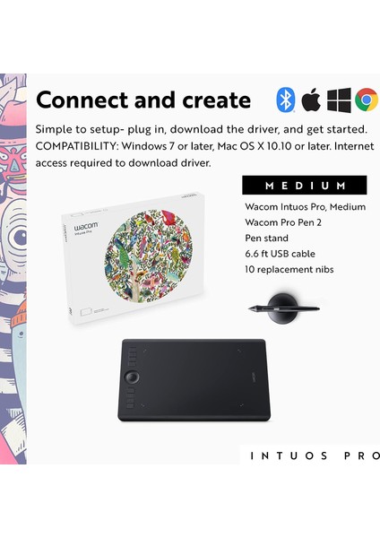 Intuos Pro Medium Bluetooth Grafik Çizim Tableti