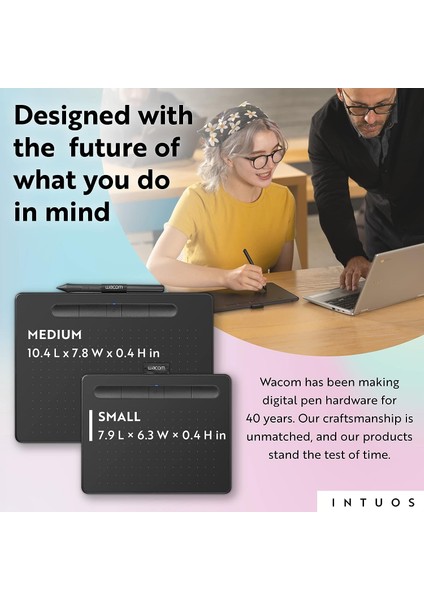 Intuos Küçük Bluetooth Grafik Çizim Tableti - Siyah