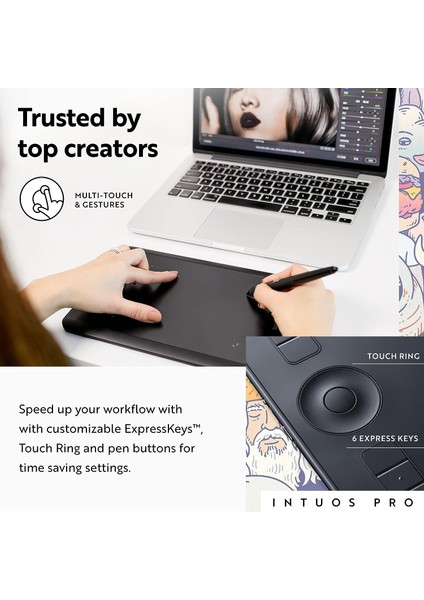 Intuos Pro Küçük Bluetooth Grafik Çizim Tableti