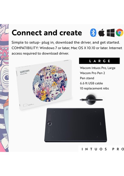 Intuos Pro Büyük Bluetooth Grafik Çizim Tableti