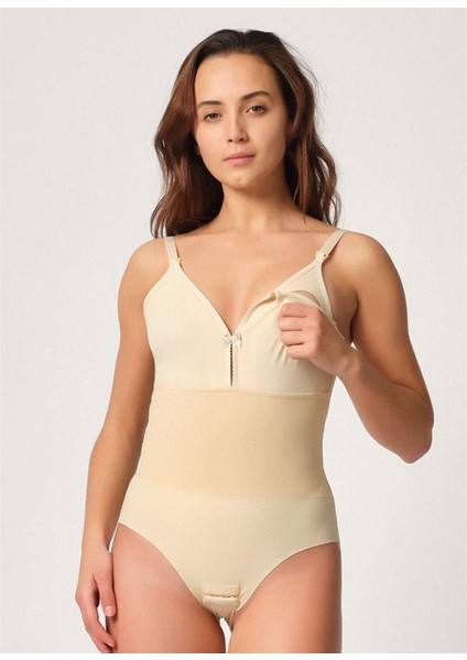 Sırt Daisyekli Dikişsiz Hamile Emzirme Kadın Atlet Body Korse Ten 2944