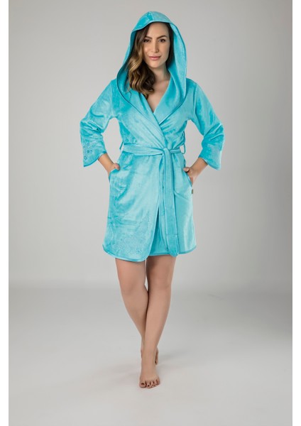 Nakışlı Pamuklu Bayan Bornozu modelleri