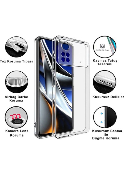 Poco X4 Pro 5g Kılıf Şeffaf Kamera Korumalı Tıpalı Yumuşak Silikon fiyatları