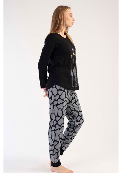 Pamuklu Kadın Uzun Kol Pijama Takım