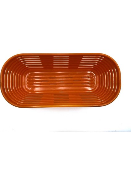 Kırmızı Oval Plastik Bambu Tipi Mayalama Sepeti 25X14X9 cm