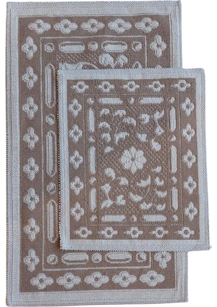 Eko Cotton Bukle Klozet Takımı 2 Pcs Sarmaşik Kahve