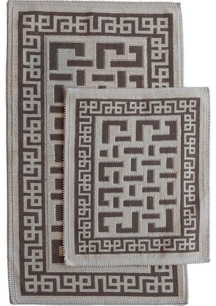 Eko Cotton Bukle Klozet Takımı 2 Pcs Domi̇no Kahve