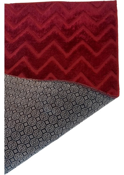 Welsoft Zi̇gzag Bambo Klozet Takımı 2 Pcs ( 60 x 100 50 x 60 ) Bordo