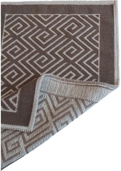 Eko Cotton Bukle Klozet Takımı 2 Pcs Zi̇gzag Kahve