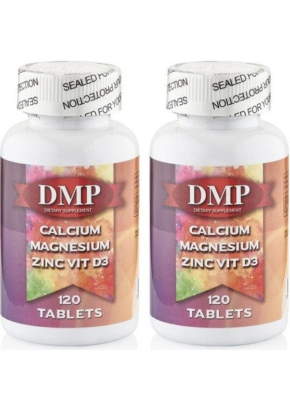 Calcium Magnesium Zinc Vitamin D 2 x 120 Tablet Kalsiyum Magnezyum Çinko D3 Vitamini