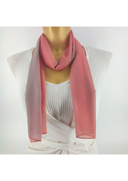 Paredora Soft Pembe Gri Uzun Fular