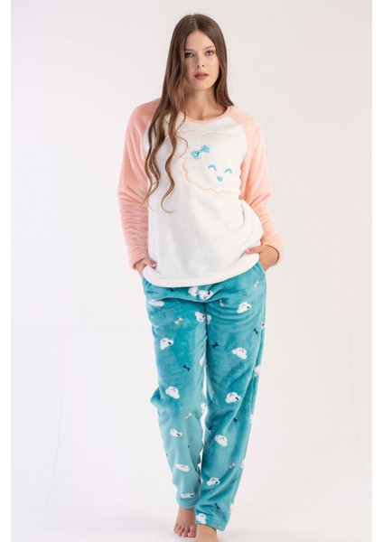 Kadın Welsoft Uzun Kol Ceblı Pijama Takım