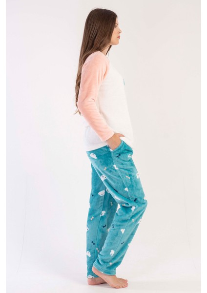 Kadın Welsoft Uzun Kol Ceblı Pijama Takım